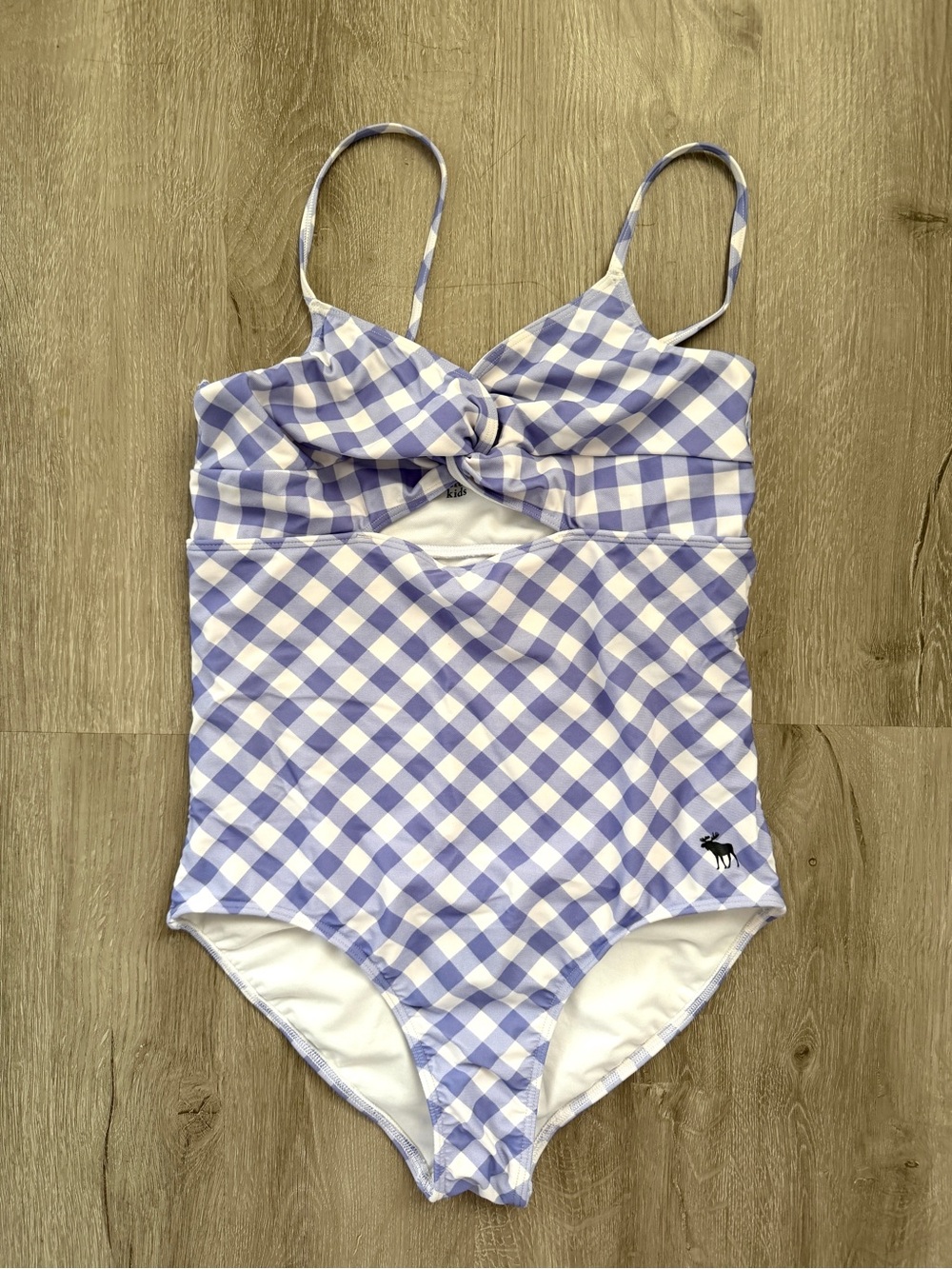 abercrombie kids 15/16 Lavender and White Gingham One-Piece Swimsuit